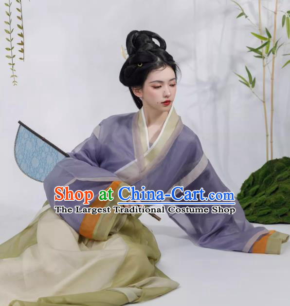 China Traditional Jin Dynasty Royal Princess Hanfu Dresses Ancient Goddess Costumes
