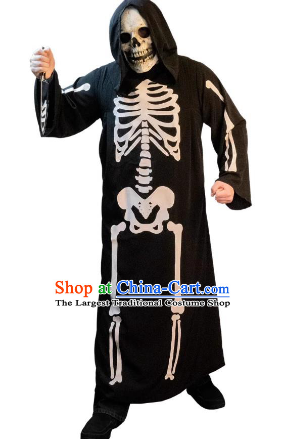 Halloween Fancy Ball Costume Death Clothing and Headdress Top Cosplay Demon Skull Outfit