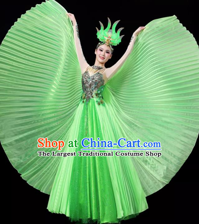 Light Green Opening Dance Large Swing Skirt Dance Costume Large Party Stage Costume Performance Costume Long Skirt Tutu Skirt Wings