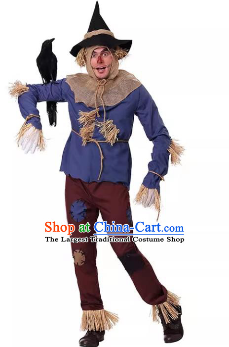 Cosplay Scarecrow Outfit Professional Halloween Stage Performance Clothing Fancy Ball Beggar Costume