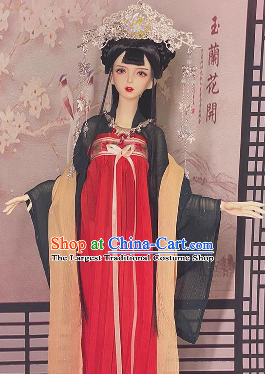 Customize Ancient Princess Red Ruqun Dress Handmade BJD Doll Costume Top Super Dollfie Hanfu Clothing
