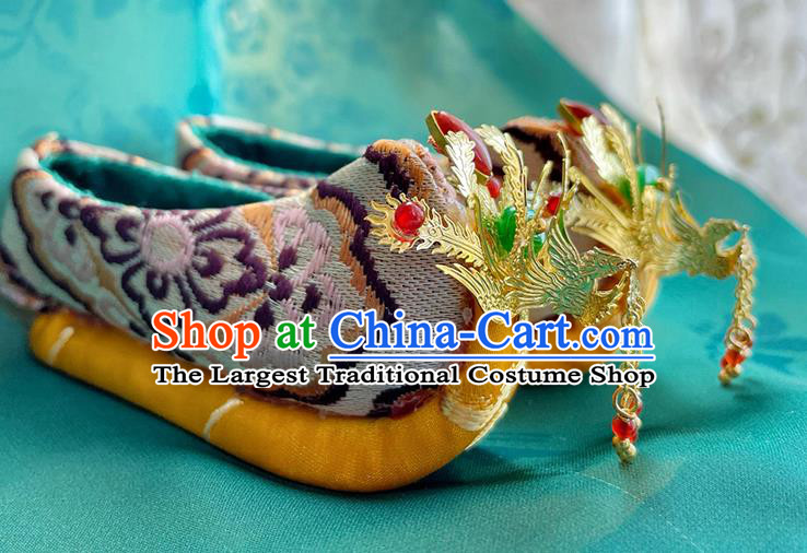 Chinese Tang Dynasty Empress Shoes Customize Hanfu Shoes Handmade BJD Phoenix Shoes