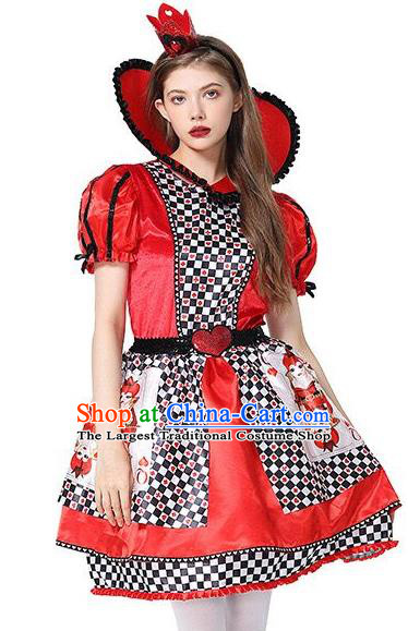 Cosplay Red Queen Dress Christmas Stage Performance Clothing Top Halloween Costume