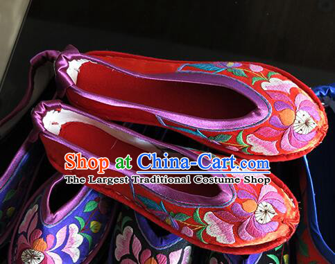 Top Handmade Red Cloth Shoes Traditional Embroidered Shoes Wedding Shoes
