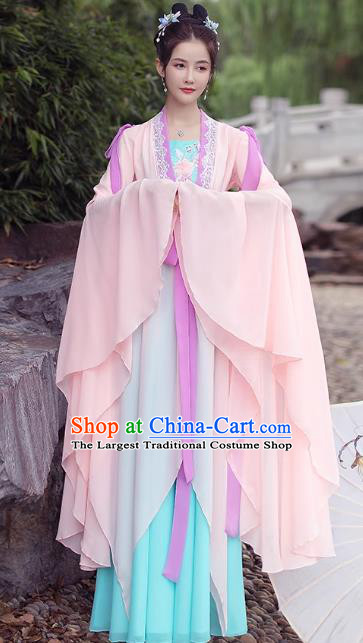 China Ancient Court Woman Clothing Female Hanfu Wide Sleeve Dress Qin Dynasty Princess Costume
