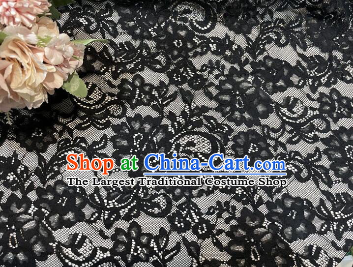 Top Hollowed Out Black Lace Material Costume Cloth Dress Lace Fabric