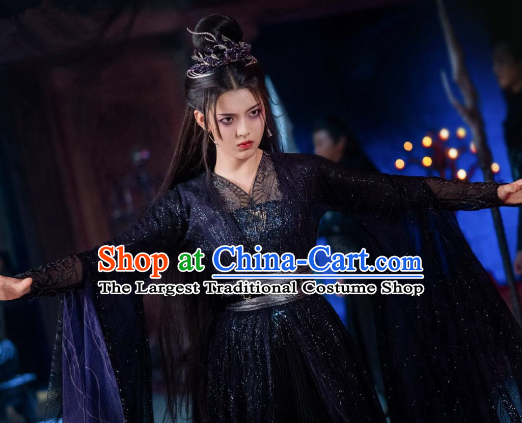 Xian Xia Drama Demon Queen Chong Zi Costumes Ancient Chinese Swordswoman Dress Clothing