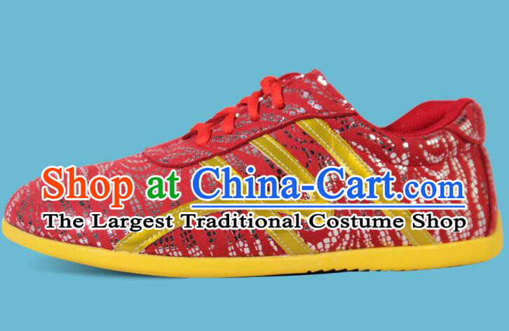 Chinese Wushu Competition Red Shoes Professional Kung Fu Performance Shoes Martial Arts Shoes