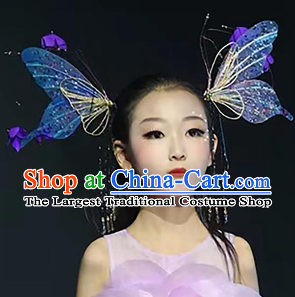 Professional Stage Performance Hair Jewelries Modern Fancywork Butterfly Headdress