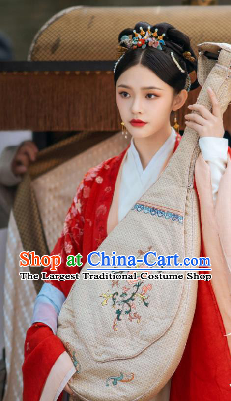 Chinese Ancient Qiantang Musician Clothing TV Series A Dream of Splendor Song Yin Zhang Dresses Song Dynasty Young Beauty Historical Costumes