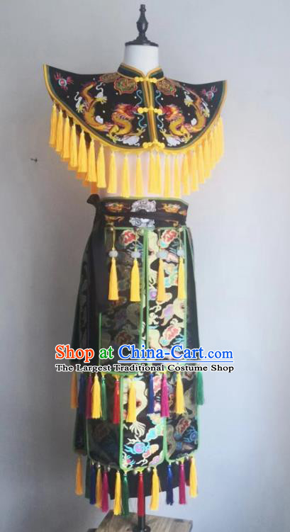 TV Series Costumes China Nuo Opera Er Lang God Clothing Embroidered Fiesta Parade Garments