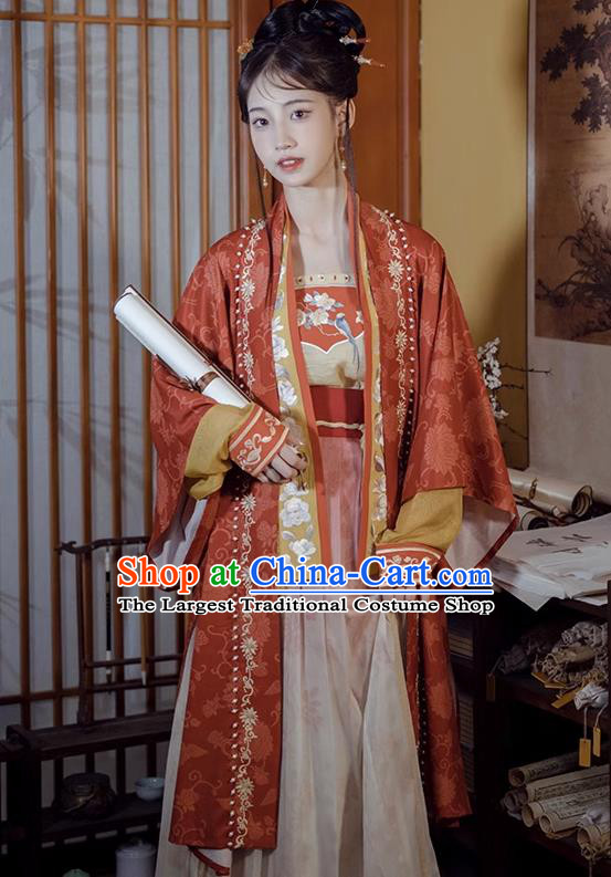 Chinese Ancient Princess Clothing Song Dynasty Noble Woman Embroidered Costumes Female Hanfu Dresses