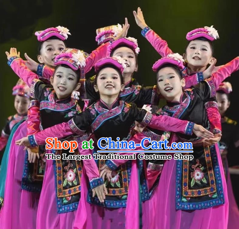 Children Ethnic Performance Costumes Yao Nationality Performance Costume Stage