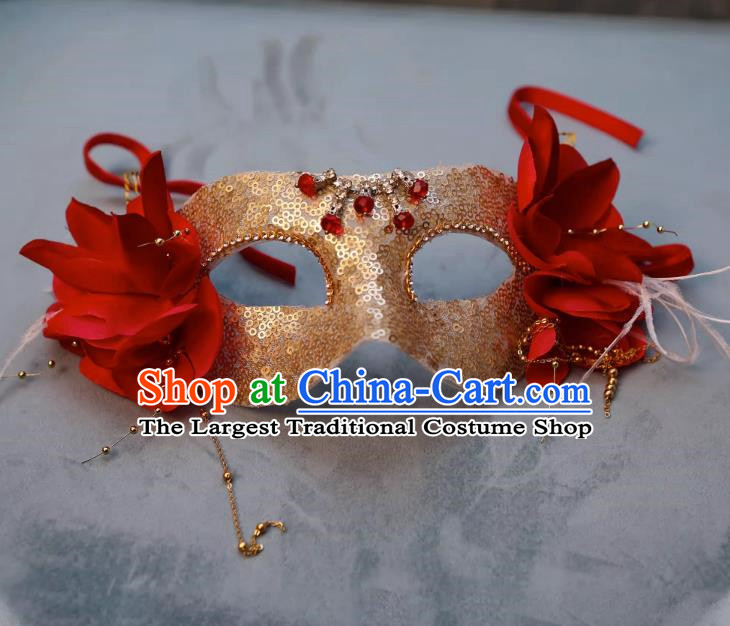 Christmas Red Mask Half Face Show Sexy Wedding Mask Masquerade Party Halloween