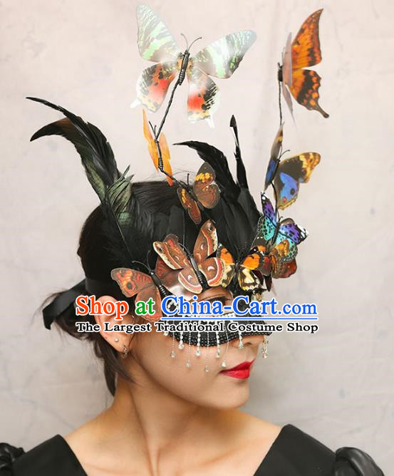 Exaggerated Branch Mask Heavy Handmade Retro Butterfly Masked Singer Halloween Carnival Masquerade Party