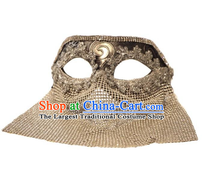 Silver Three Dimensional Feather Butterfly Metal Plating Texture Draped Veil Mask COS Performance Accessories