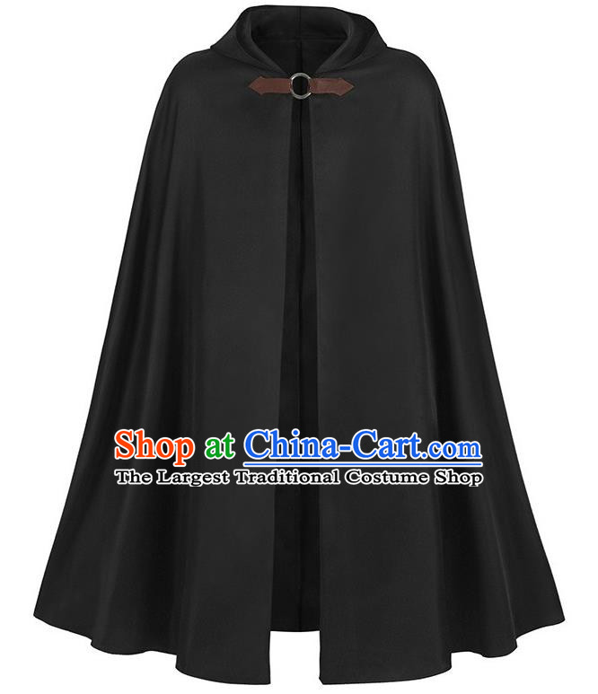 Retro Solid Color Hooded Cloak Halloween Adult Cosplay Ranger Medieval Traveler Cloak Loose Costume
