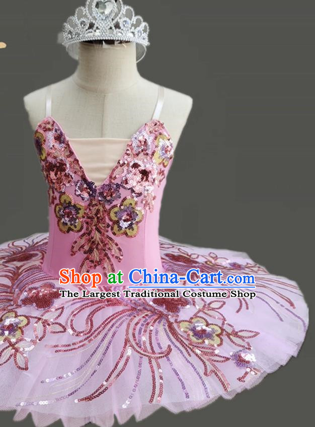 Pink Ballet Skirt Adult Competition TUTU Skirt Professional Performance Gauze Skirt Costume Girl
