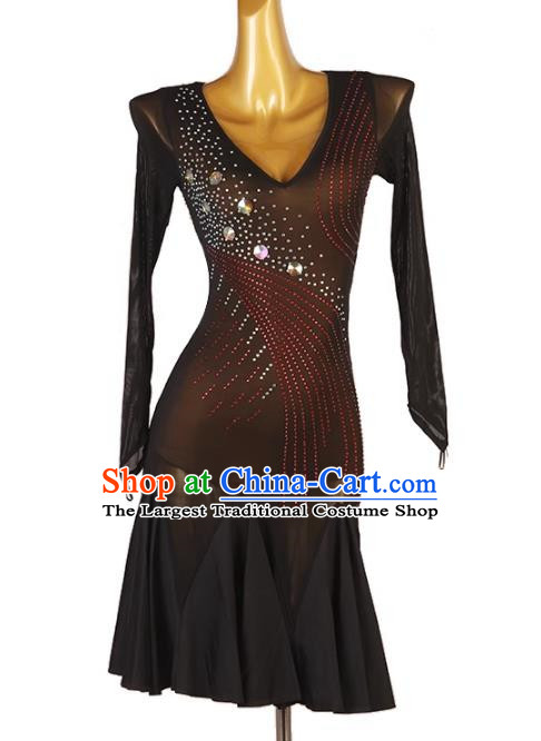 Latin Dance Skirt Dress Performance Competition Suit High Level Adult Dance Skirt Rumba Chacha Dance Suit
