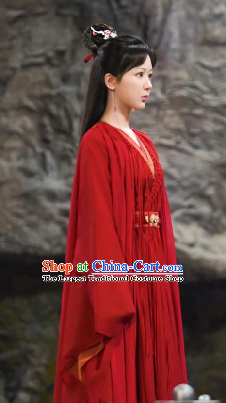 China Wedding Red Hanfu Dress Xian Xia Drama Immortal Samsara Yan Dan Clothing Ancient TV Series Goddess Costume
