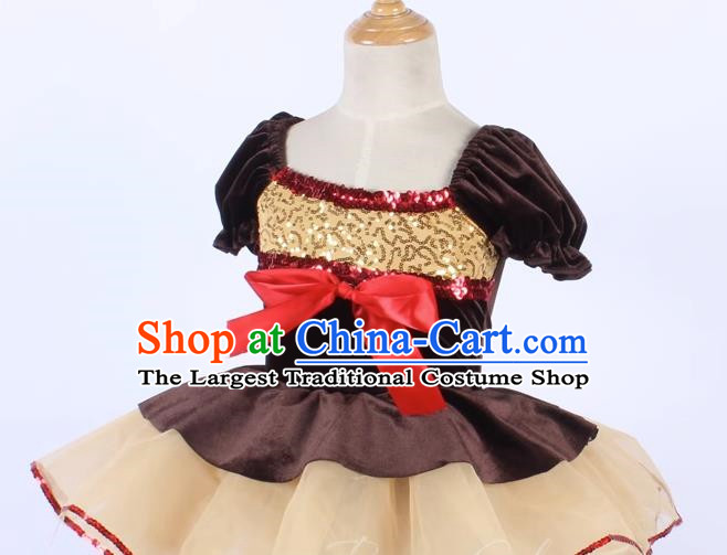 Children Sequined Gauze Skirt Ballet Dance Skirt Princess Skirt Stage Performance Costume Costume