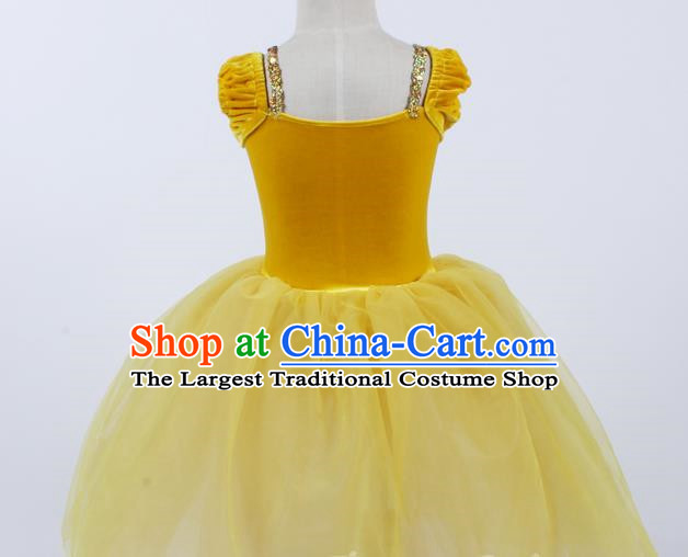 Children Sequined Gauze Skirt Ballet Dance Skirt Long Section Self Cultivation Princess Dress Performance Stage Outfit