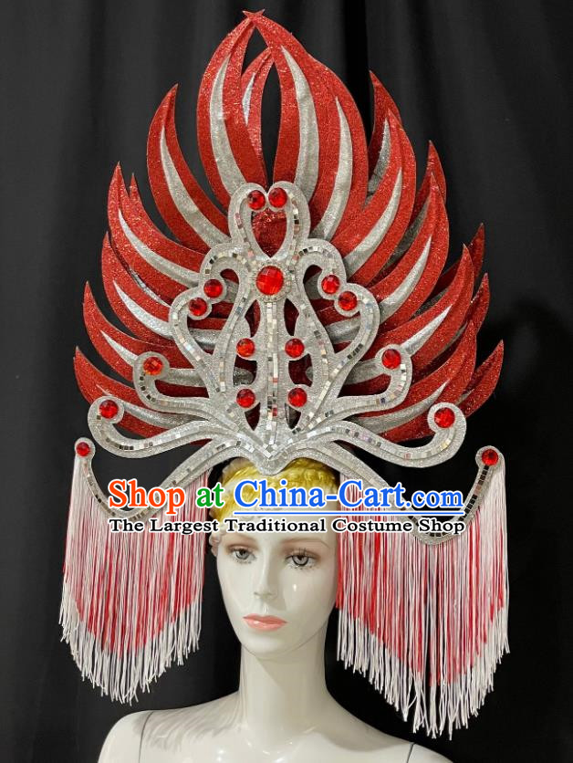 Extravagant Tassel Opener Show Performance Feather Headdress Dance Team Samba Costumes Carnival Halloween
