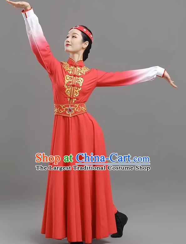 China Mongolian Performance Clothing Self Cultivation Ethnic Style Performance Clothing Elegant Big Swing Art Test Female Adult Dance Clothing