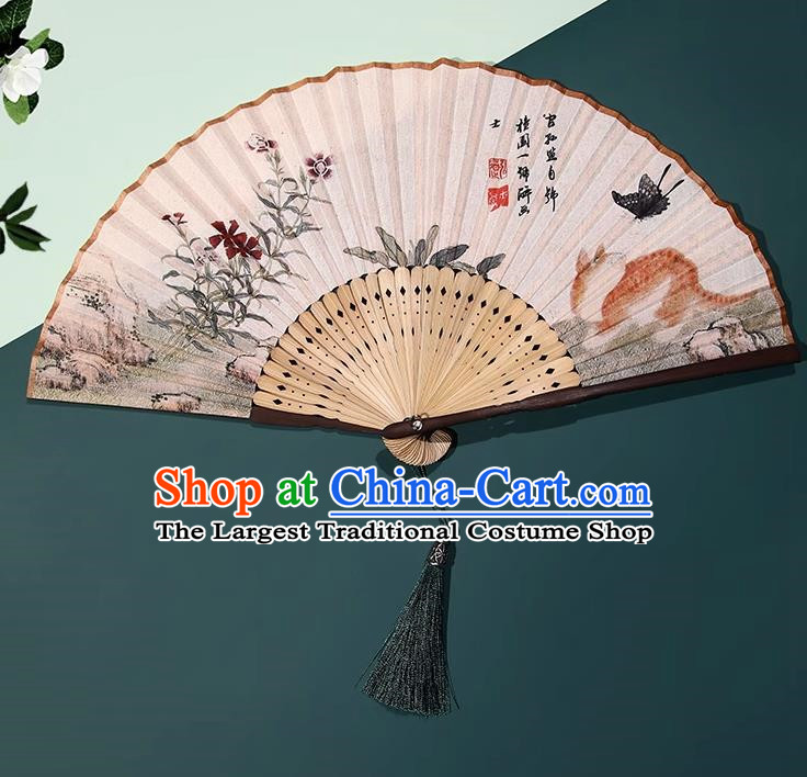 Ancient Fan Folding Fan Chinese Style Folding Retro Hanfu Cheongsam Catwalk Dance