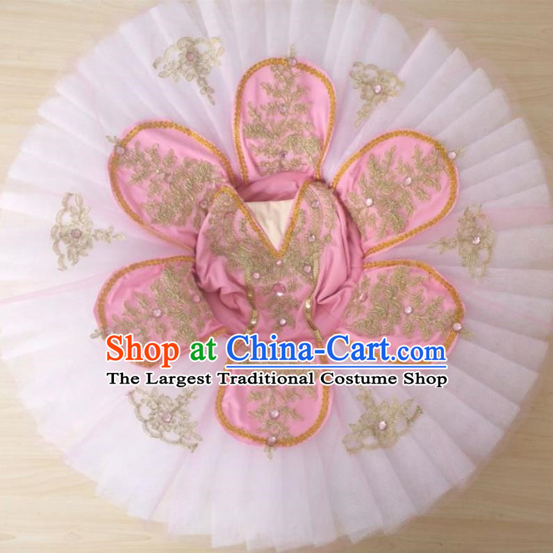 Pink Ballet Skirt Children Pink Tutu Skirt Sling Little Swan Dance Tutu Skirt Girls Swan Lake Costume