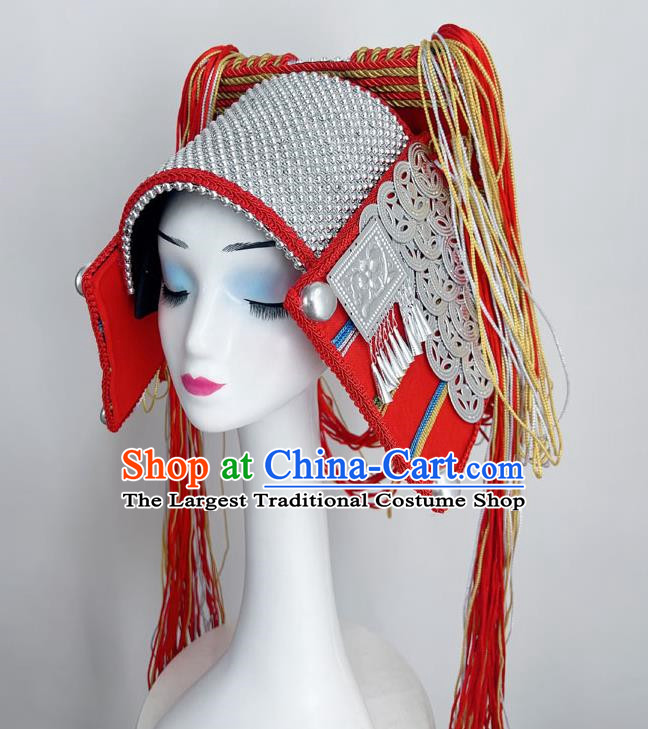 Ethnic Style Art Test Minority Dance Performance Yao And Miao Buyi Red Dance Headdress