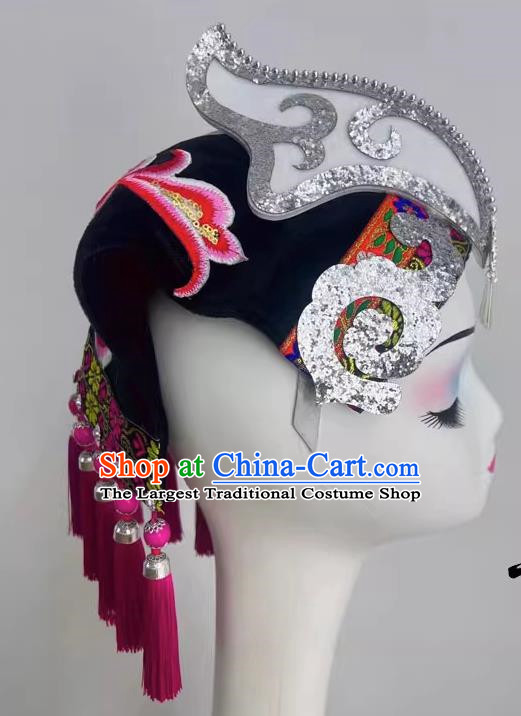 Ethnic Dance Bouyei Miao Tujia Big Flower Embroidery Headdress Headdress Performance Headdress For Art Examination