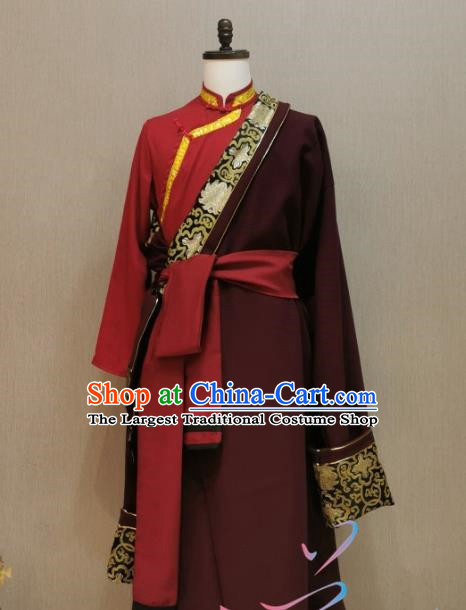 Tibetan Clothing Men Traditional Tibetan Robe Clothing Spring and Autumn National Clothing