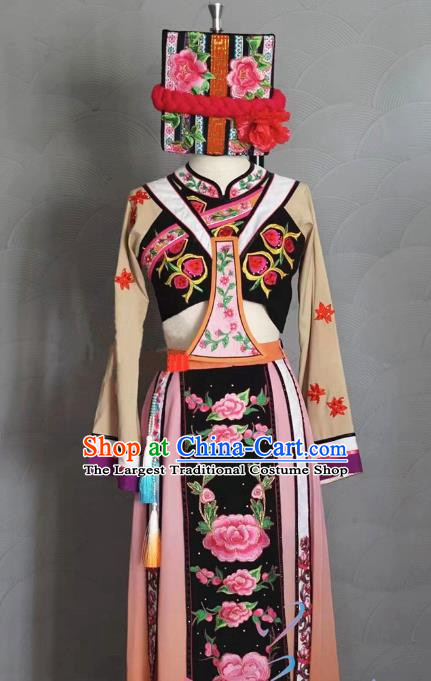 Qiang Nationality One Basket Autumn Dance Clothes Taoli Cup One Louqiu Ethnic Minority Art Examination Clothes