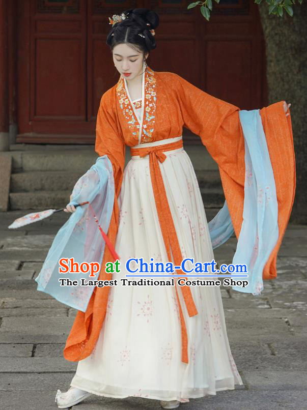 Song Dynasty Young Lady Costumes Traditional Woman Hanfu Set China TV Series Meng Hua Lu Ancient Princess Dresses