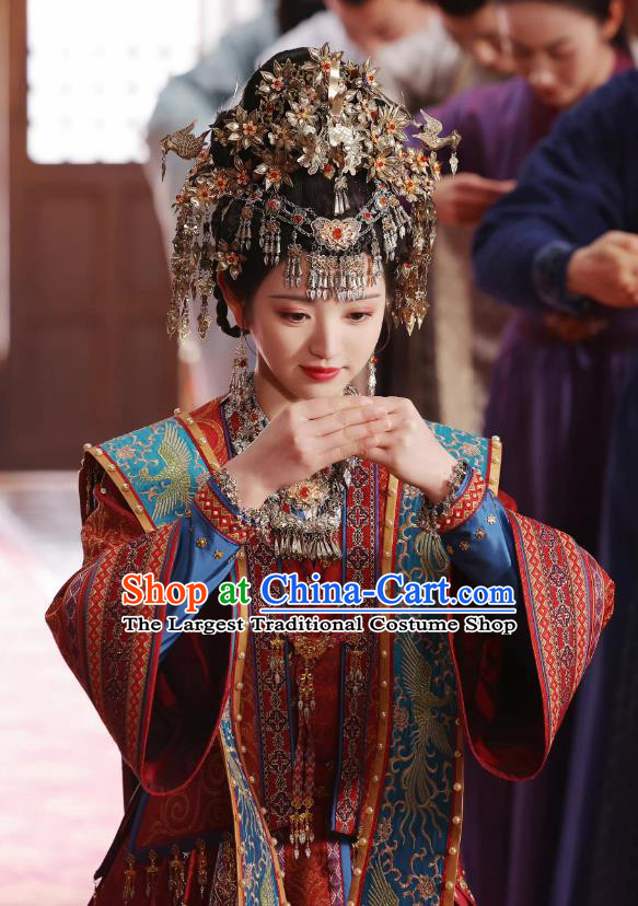 China Traditional Wedding Costumes Ancient Princess Dresses Romantic TV Series New Life Begins Bride Li Wei Clothing