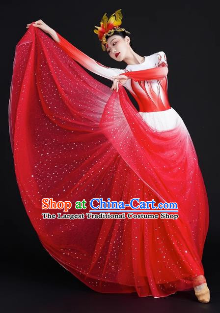 Spring Festival Gala Opening Dance Big Swing Skirt Women Chinese Style Costumes Modern Dance Costumes Song Dancer In The Lights