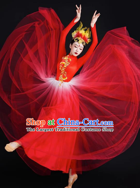 Opening Dance Big Swing Skirt Performance Costume Female Modern Stage Dance Costume Chinese Style Long Skirt In The Lights