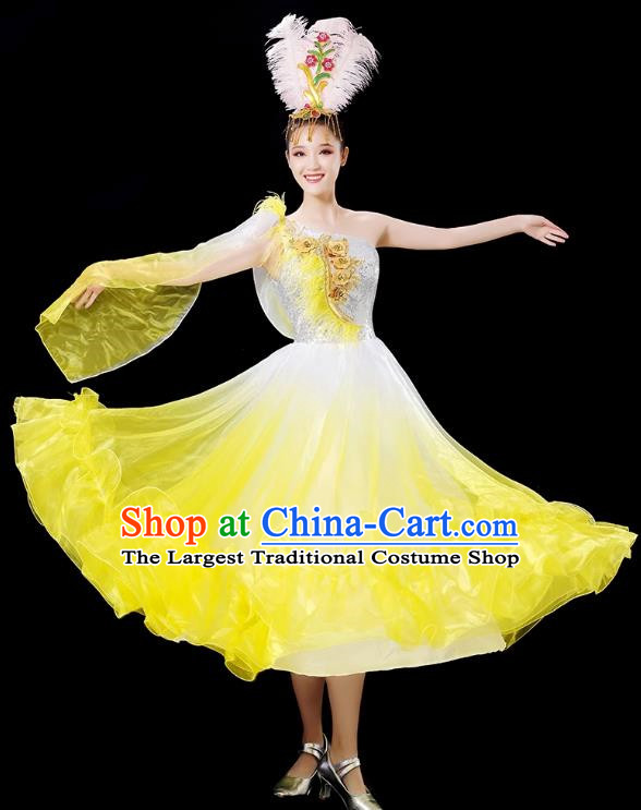 Opening Dance Big Swing Skirt Dance Costume Female Stage Modern Dance Dress Accompaniment Dance Costume Long Skirt