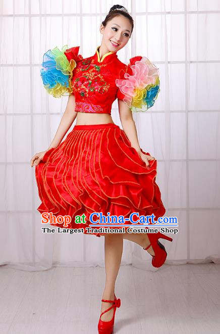 Modern Dance Costume Bag Shoulder Opening Dance Tutu Skirt Adult Dance Costume Square Dance Skirt Female