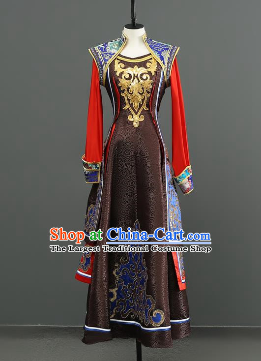 Mongolian Dance Costume Performance Costume Set Female Art Test Practice Clothes Large Swing Skirt