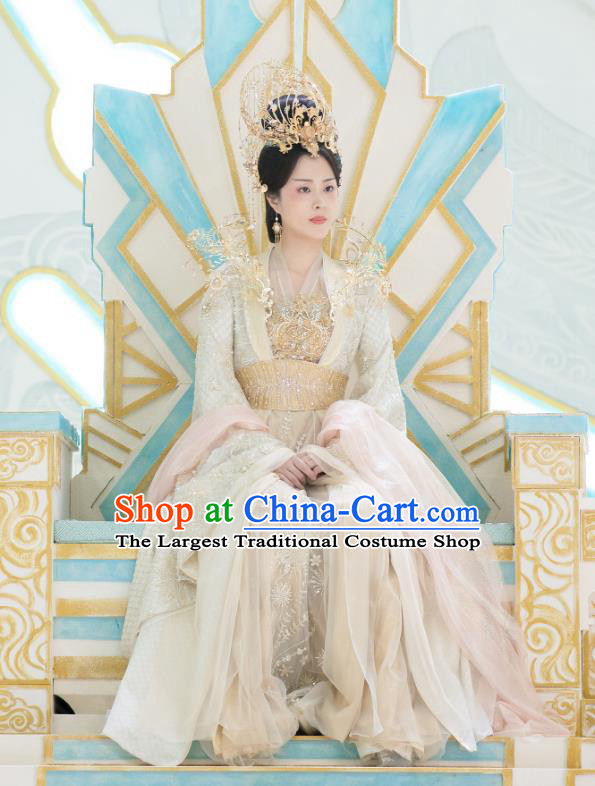China Ancient Empress Dress Costumes Romantic Drama The Starry Love Goddess Queen Clothing