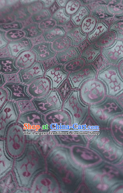 Silver Gray Chinese Classical Pattern Material Song Dynasty Design Traditional Brocade Fabric Ancient Hanfu Cloth