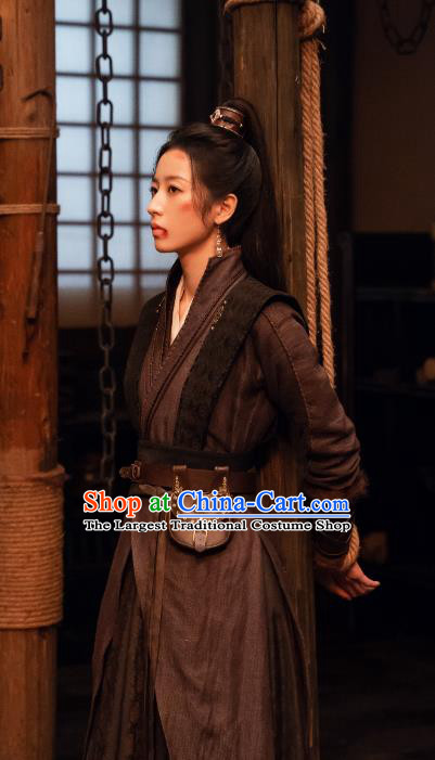 Mystery TV Series Young Blood Female Swordsman Zhao Jian Clothing China Ancient Heroine Garment Costumes