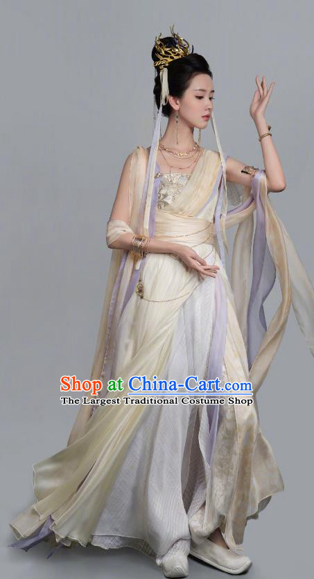 China Fantastic Xianxia Drama Till The End of The Moon Goddess Ye Bingchang Dresses Ancient Fairy Garment Costumes