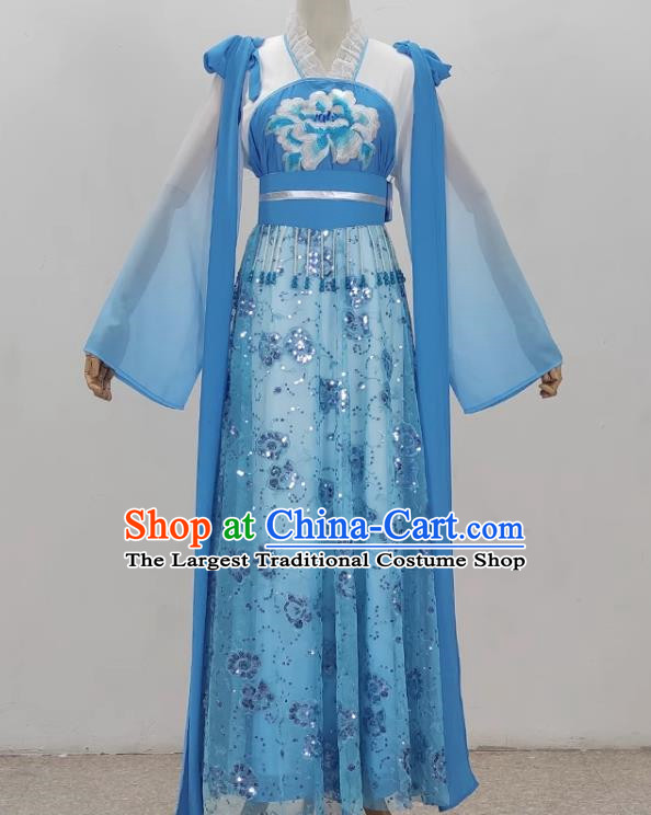 Blue Palace Lady Costumes Costumes Opera Dance Performance Costumes Yue Opera Huangmei Opera Drama Girl Clothes