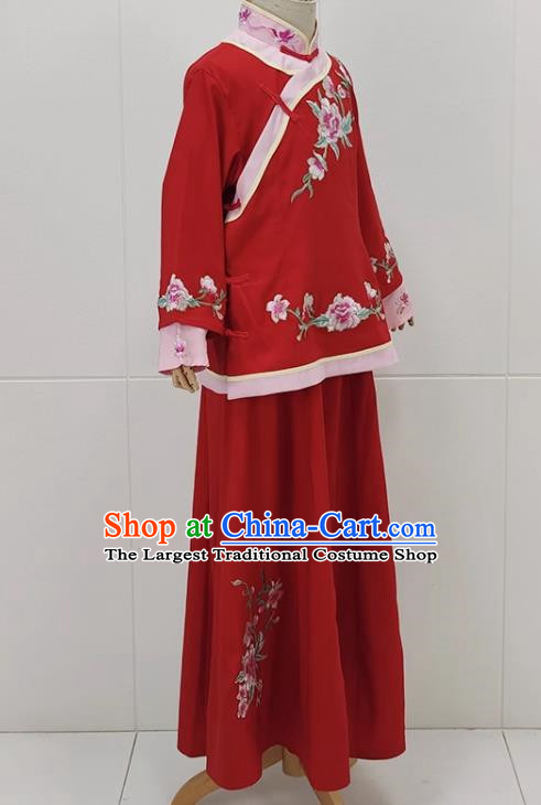 Red Drama Lantern Costumes Costumes Huangmei Opera Costumes Couple Lantern Costumes Women Costumes