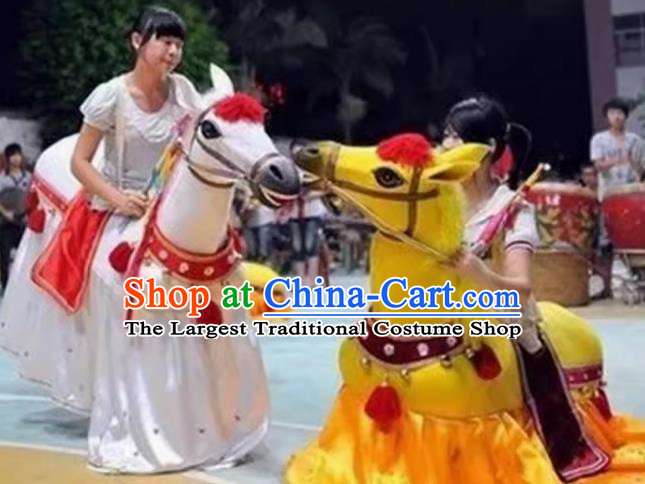 Bamboo Horse Props Journey to The West White Dragon Horse Performance Props Donkey Land Boat Club Fire Props Supplies
