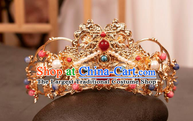 China Ancient Dunhuang Fairy Hair Jewelry Tang Dynasty Dance Lady Headdress Handmade Hanfu Golden Hair Crown