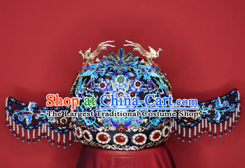 China Ancient Empress Phoenix Coronet Ming Dynasty Queen Headdress Handmade Hanfu Wedding Hair Crown